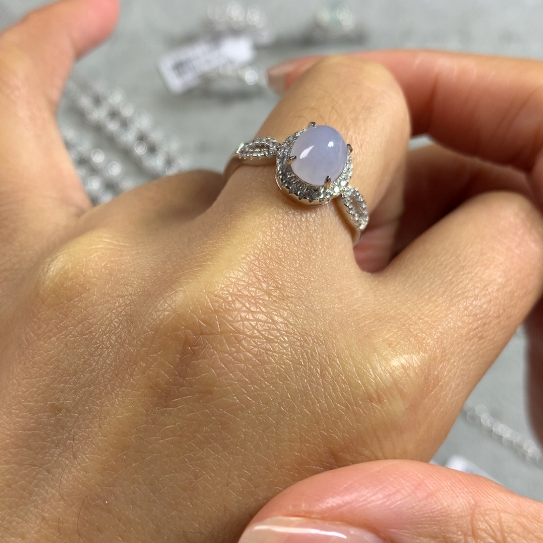 翡翠银S925镶嵌戒指戒指