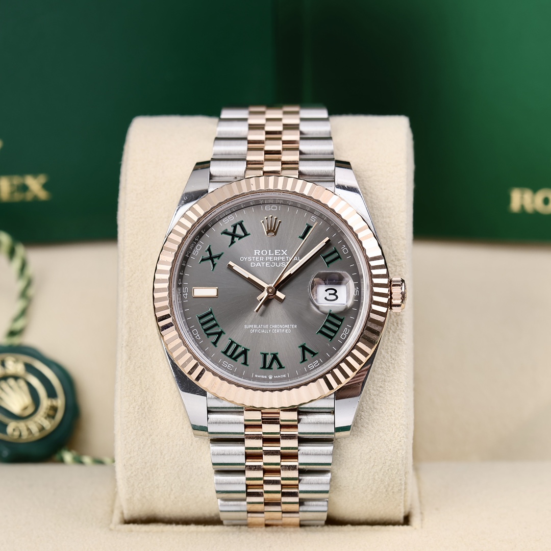 95新 Rolex/劳力士 126331绿罗 绿色罗马时标 41mm 2022年1月保卡