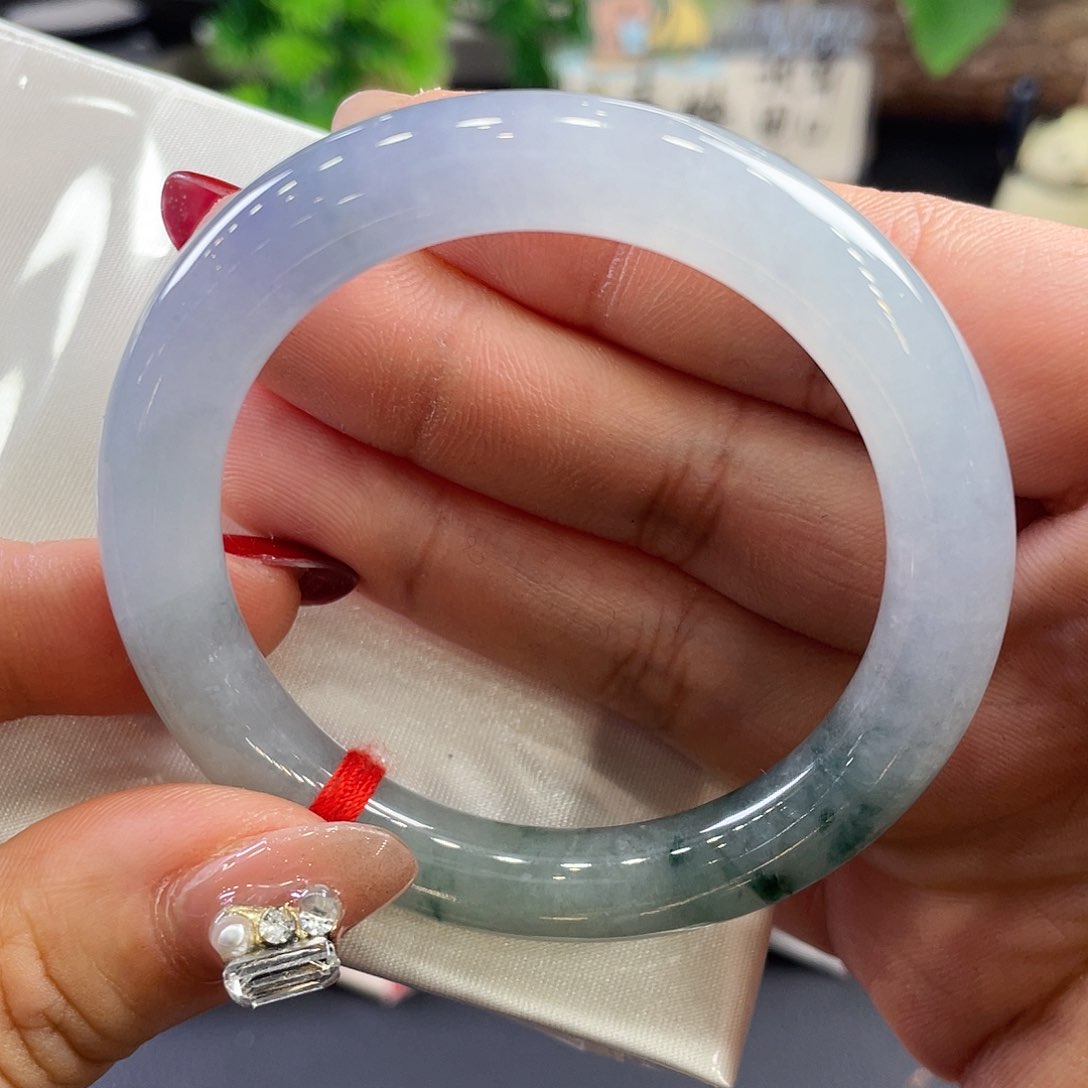 未镶嵌手镯翡翠冰胶飘花50.3圈1号 开播宠粉