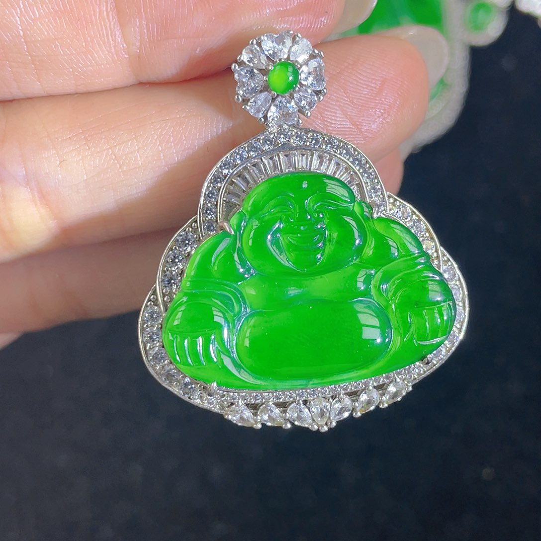 翡翠吊坠(不含链)银S925镶嵌
