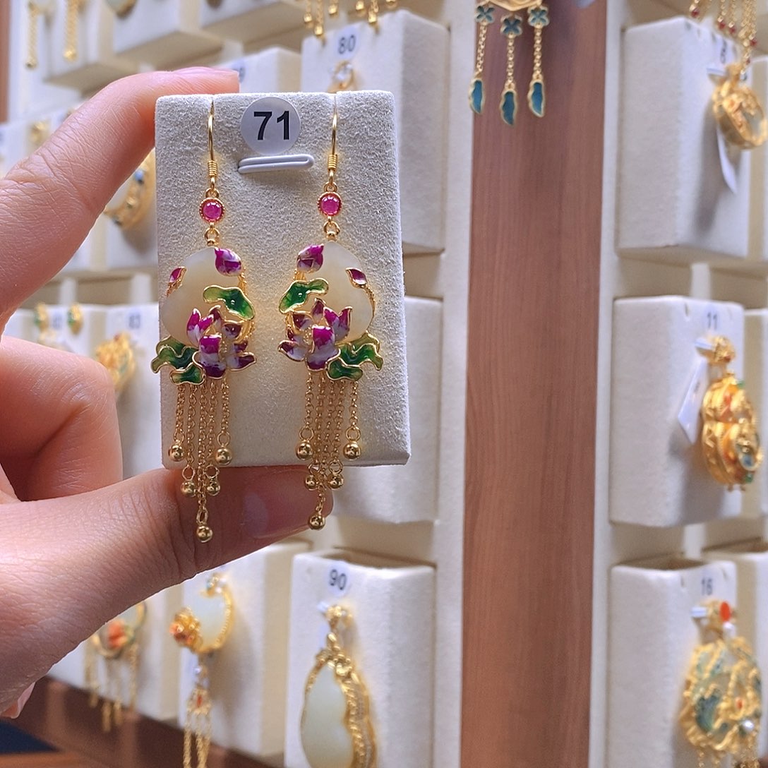 和田玉颈饰银S925镶嵌