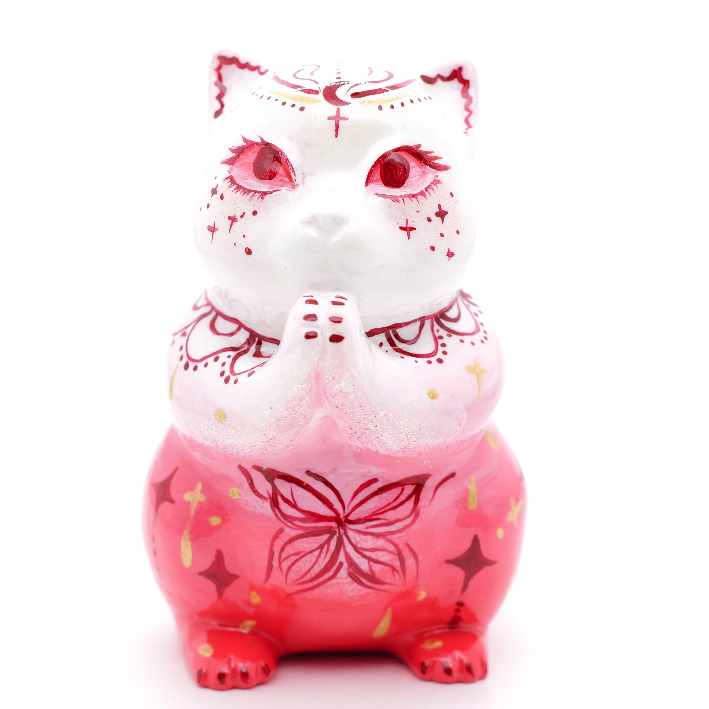 PM 王甜心工作室《祈福小猫》石膏作品，仅一件（非王甜心本人绘画）