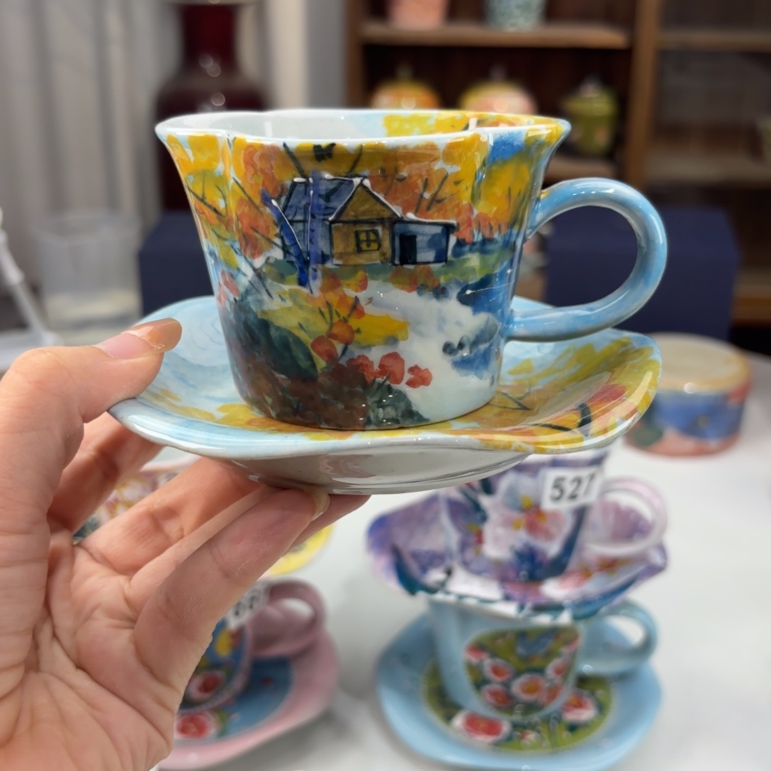 景德镇手绘高温釉下彩陶瓷茶具