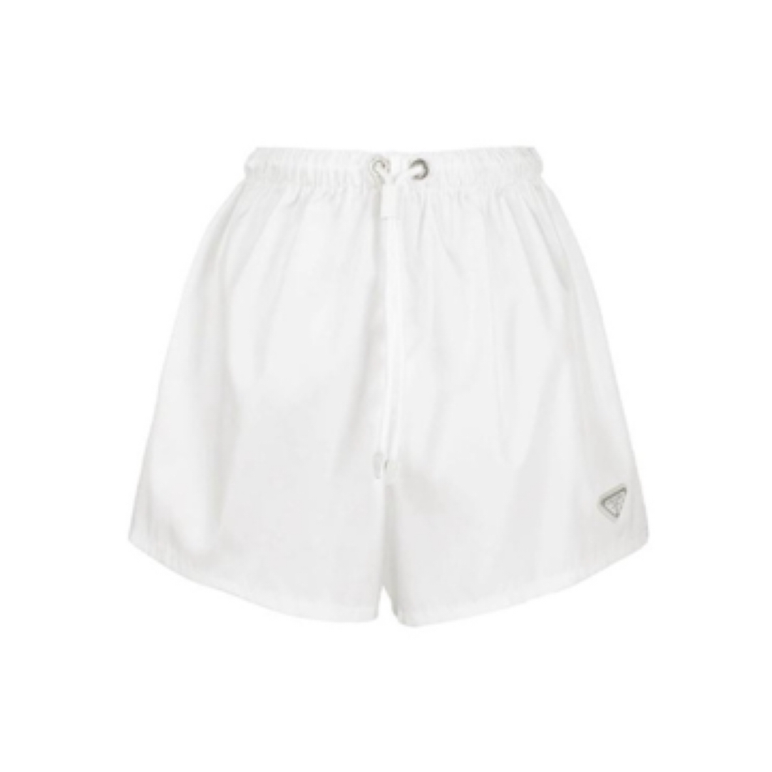 99新 Prada/普拉达 徽标Logo系带短裤 女款 白色/XS码/E00503