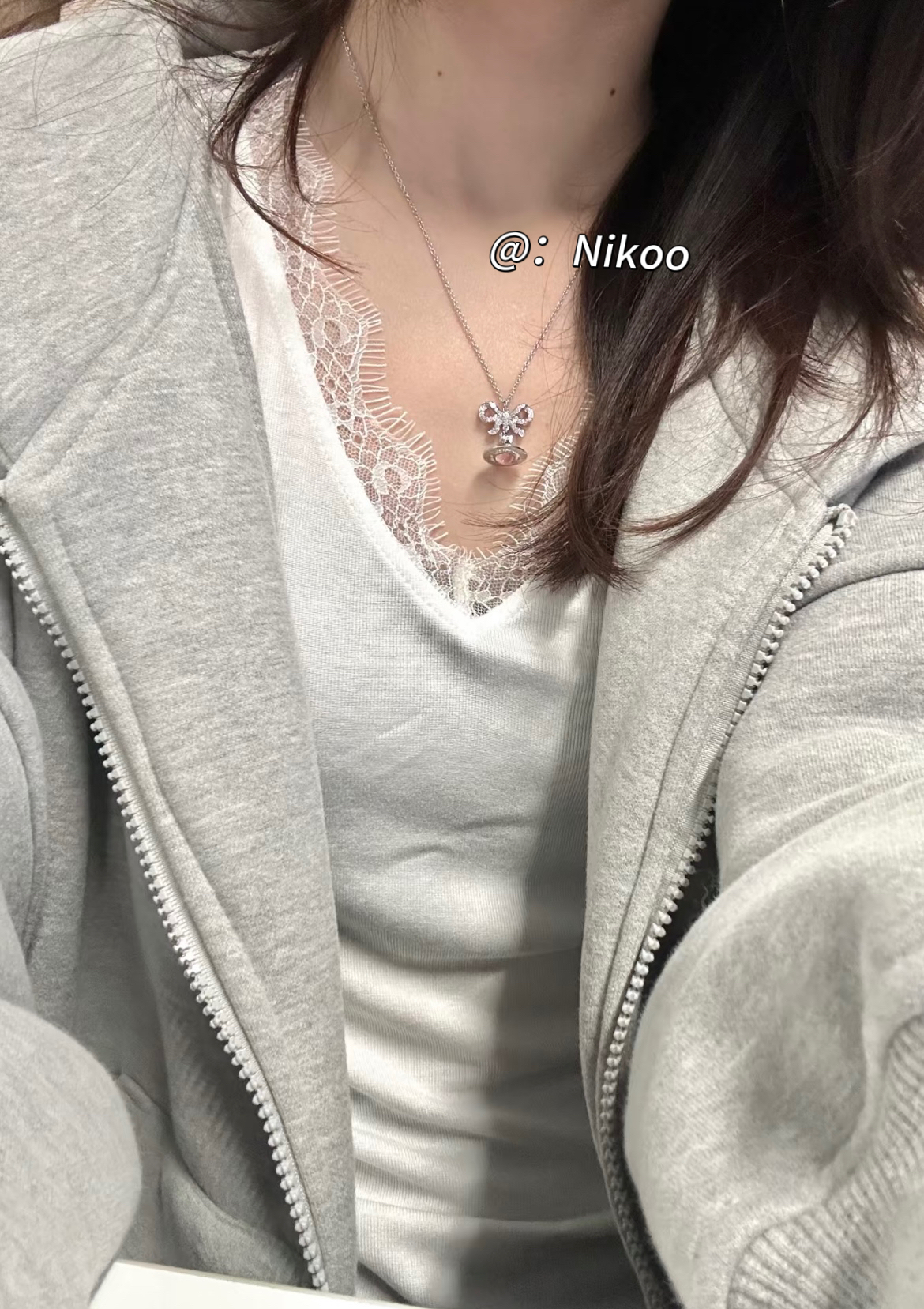 铜合金锆石项链 【orb蝴蝶结项链】土星立体项链轻奢时尚气质