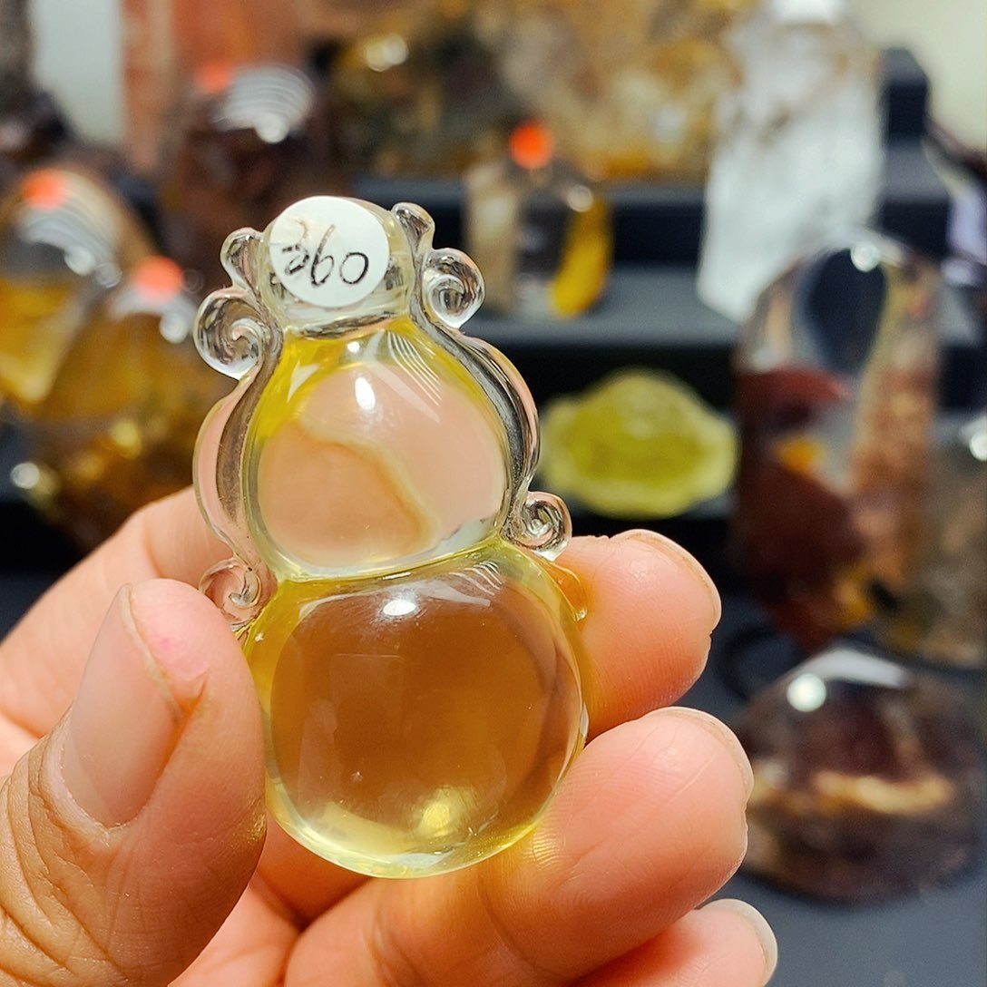 水晶吊坠(不含链)未镶嵌黄水晶葫芦