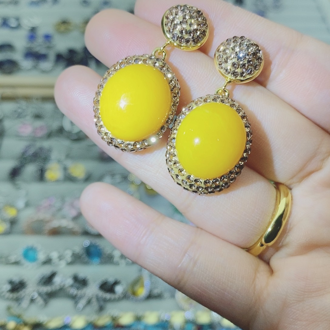 【闪购商品】托帕石耳饰银S925镶嵌