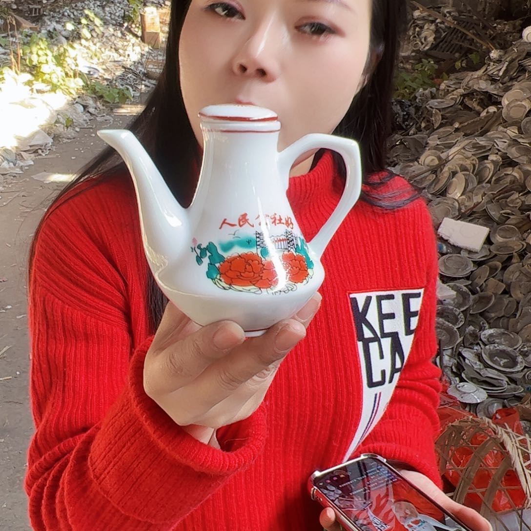 摆件陶景德镇陶瓷人民壶