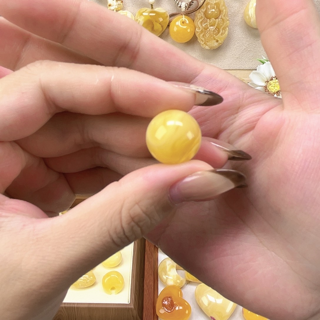 琥珀手绳未镶嵌16mm定制