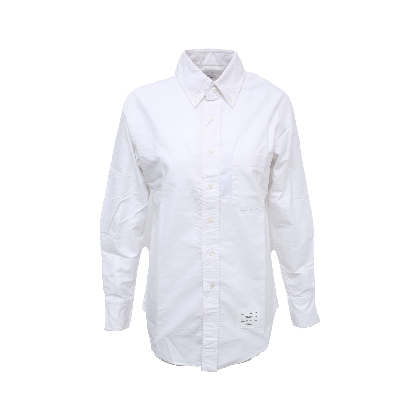未使用 THOMBROWNE 【lu】纯色纽扣长袖衬衫 白色棉白色TP017326