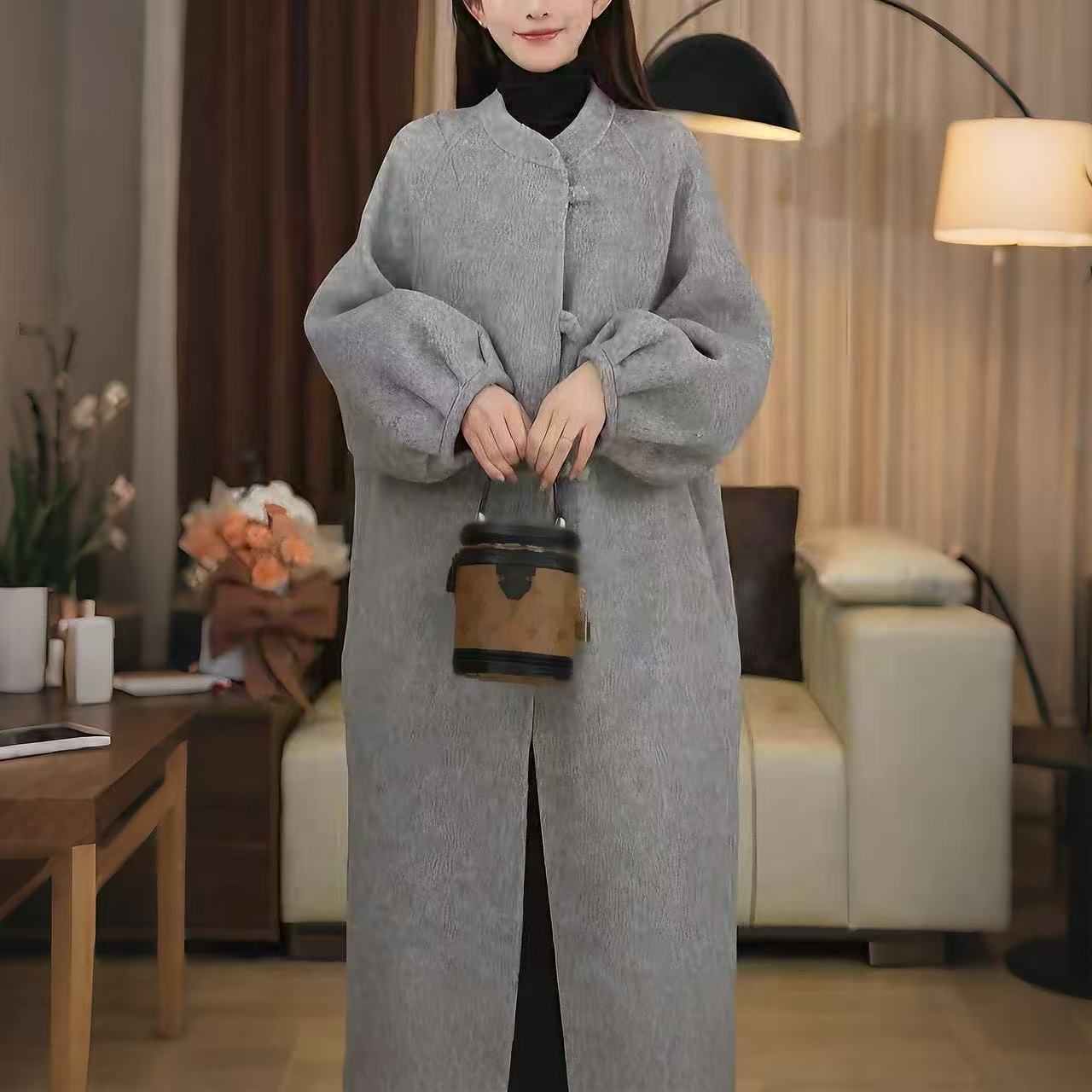 （灯笼袖大衣）韩系慵懒风灯笼袖大衣115