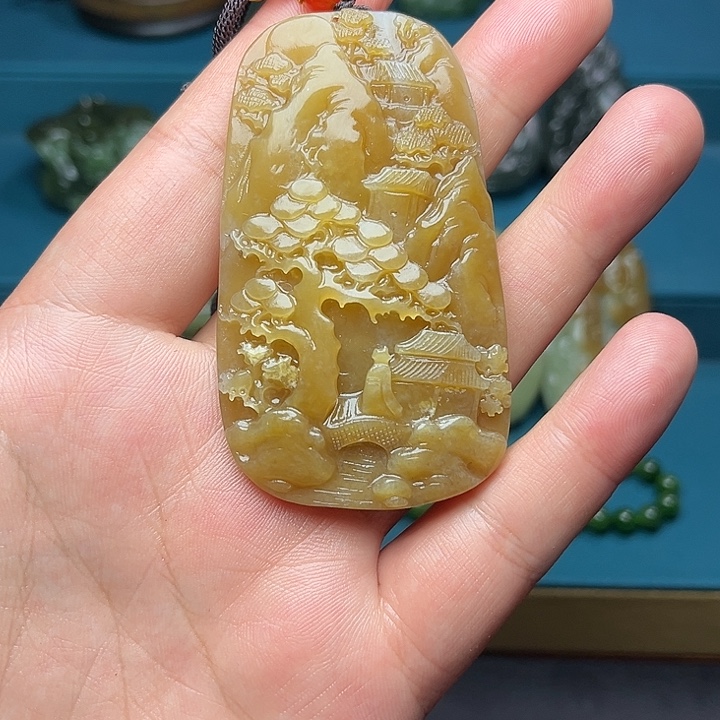 树***深和田玉未镶嵌颈饰