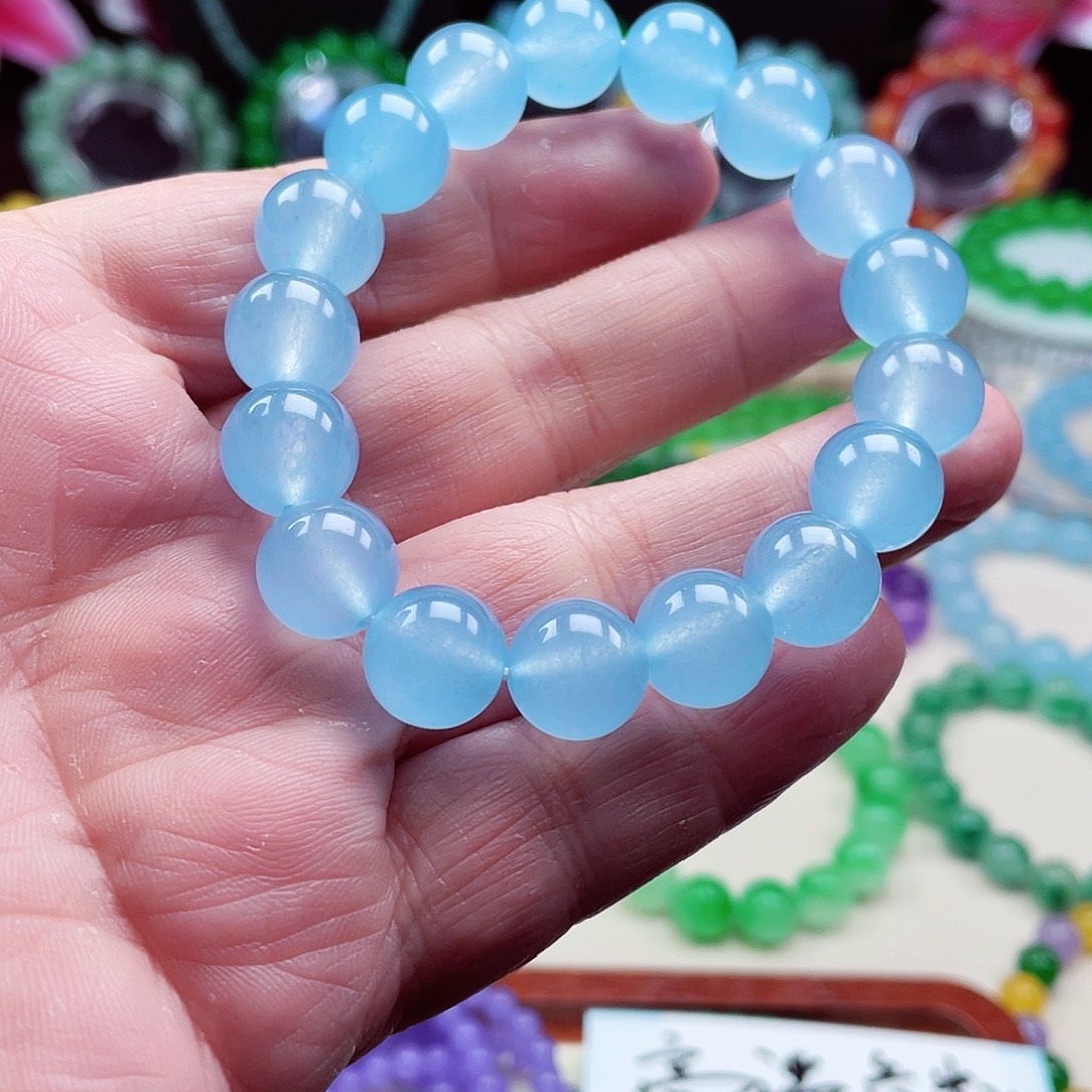 翡翠未镶嵌颈饰卡12翡翠珠链男女款19