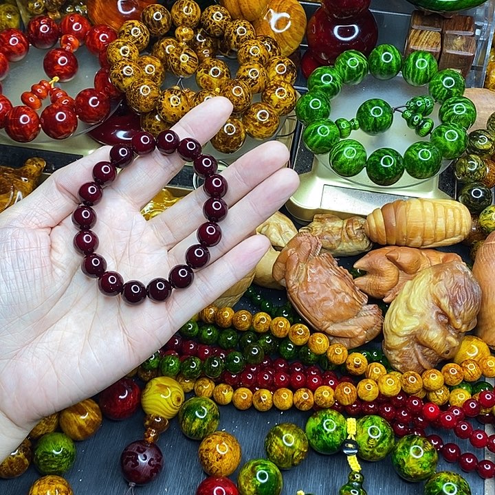 松木琥珀木文玩手串