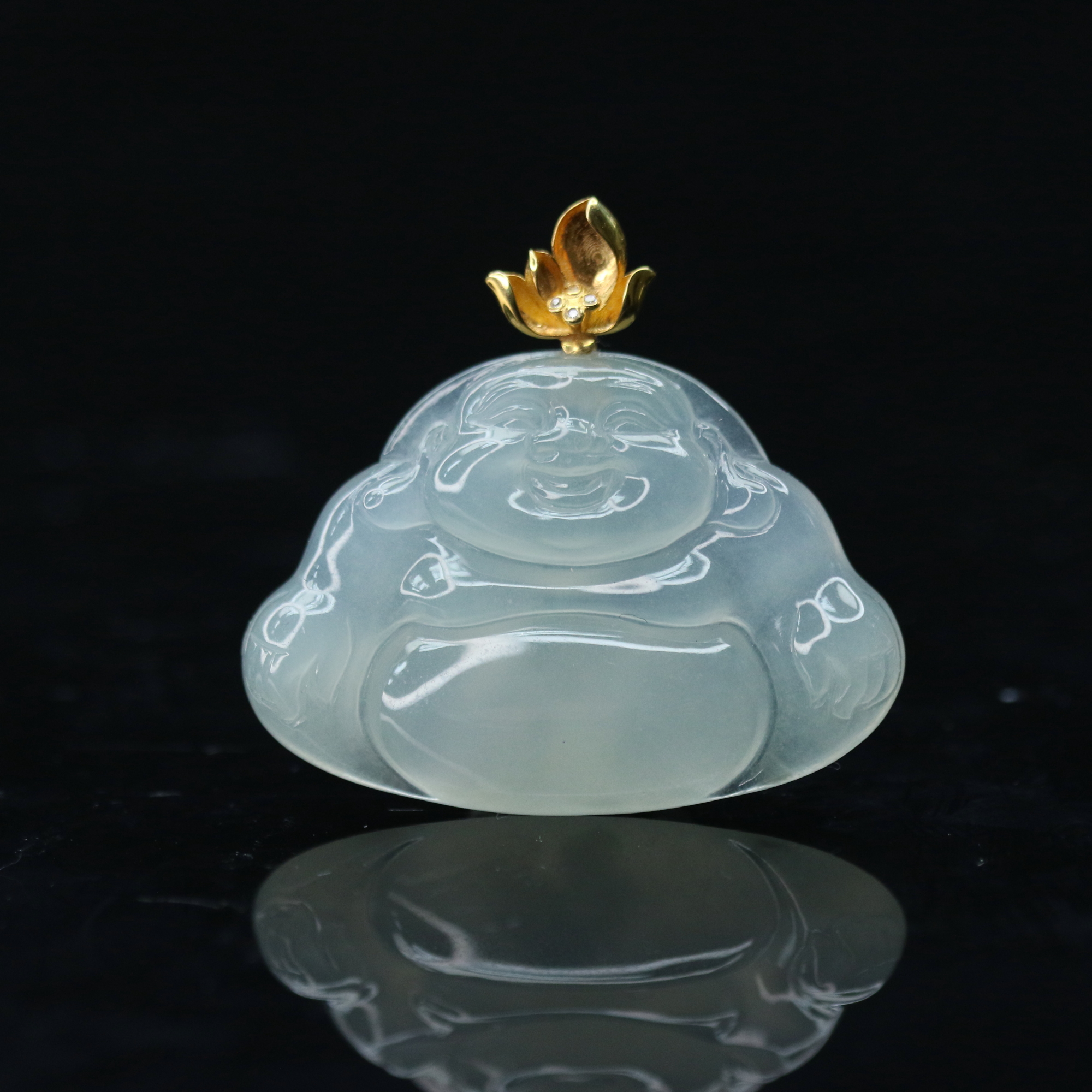 27天然缅甸翡翠A货18k冰佛公吊坠/901857/上海嘉禾拍卖