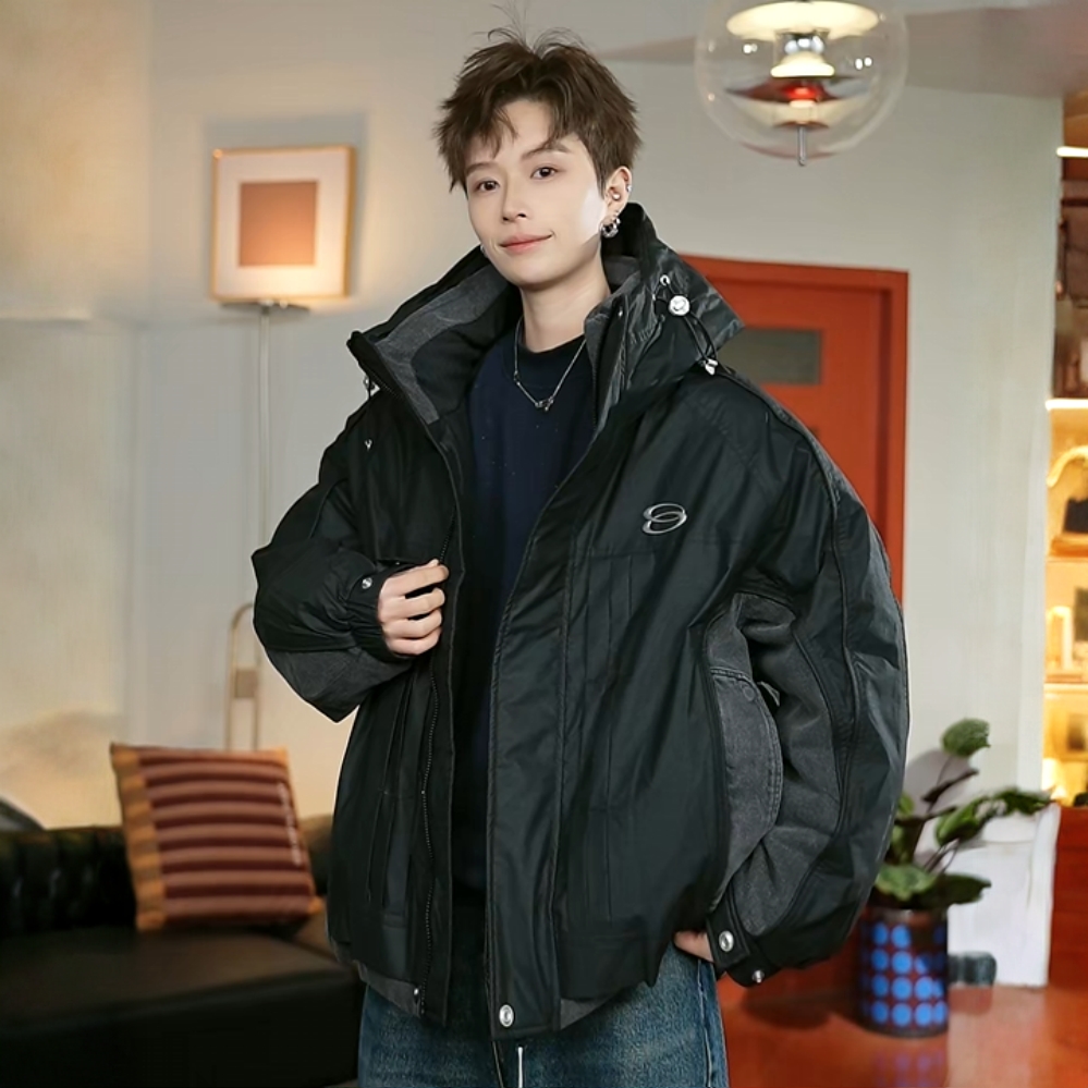 冬季新款男女同款白鸭绒潮流百搭时尚保暖羽绒服连帽外套-98032