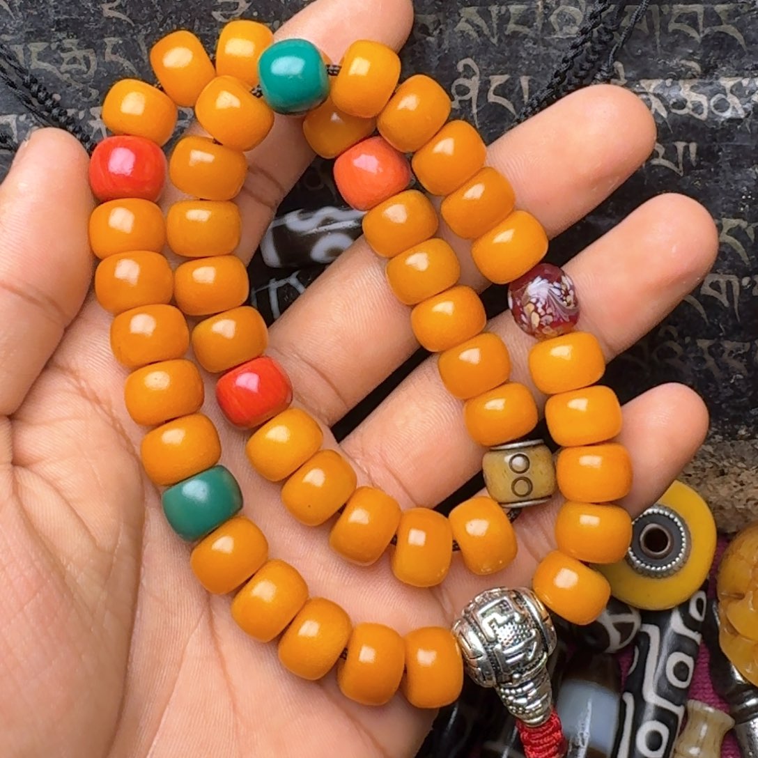 柏香籽/百香籽手串牦牛骨