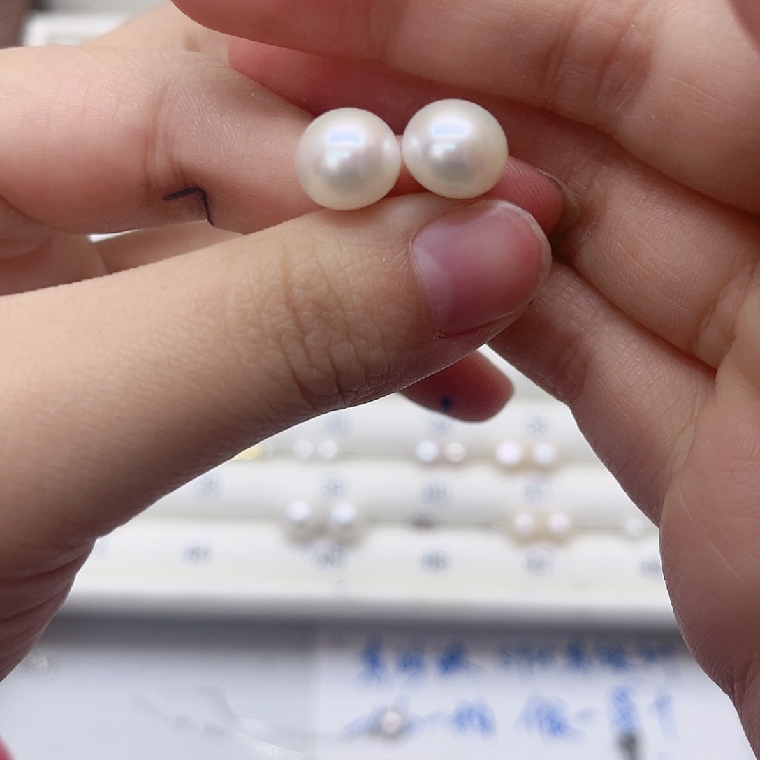 淡水珍珠耳饰银S925镶嵌l****y