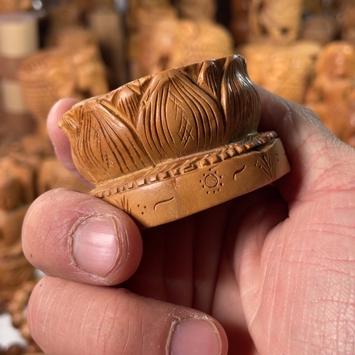 檀香木其他老山檀香莲花底座