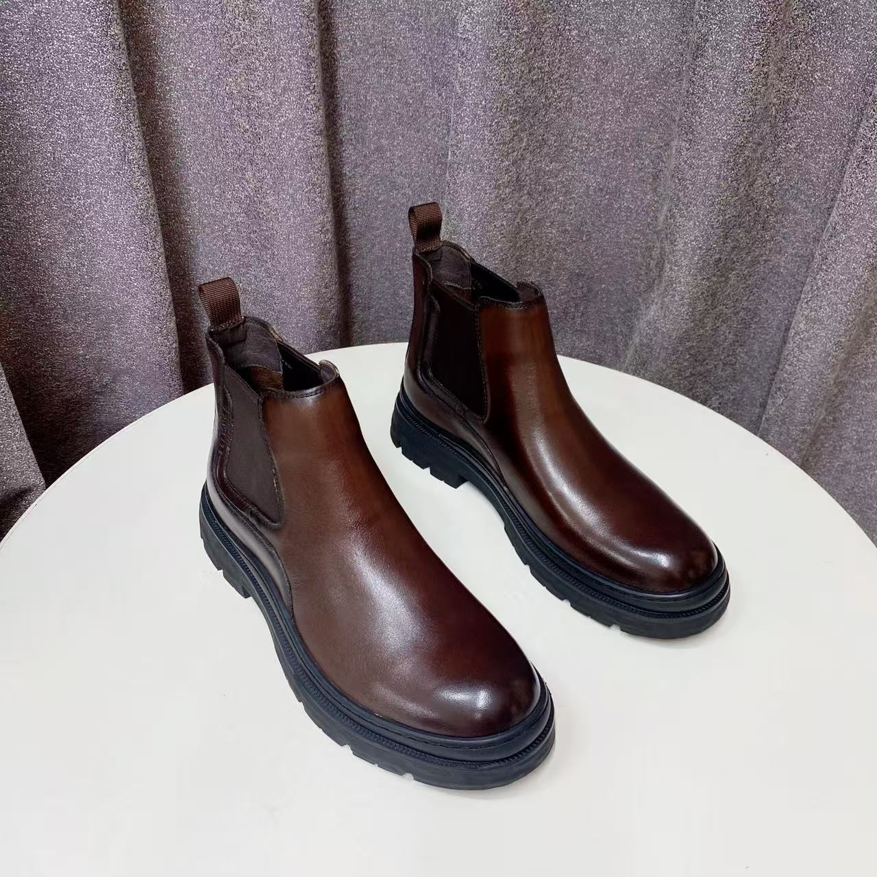 C8486  棕色  高端舒适真皮时尚男士商务皮鞋