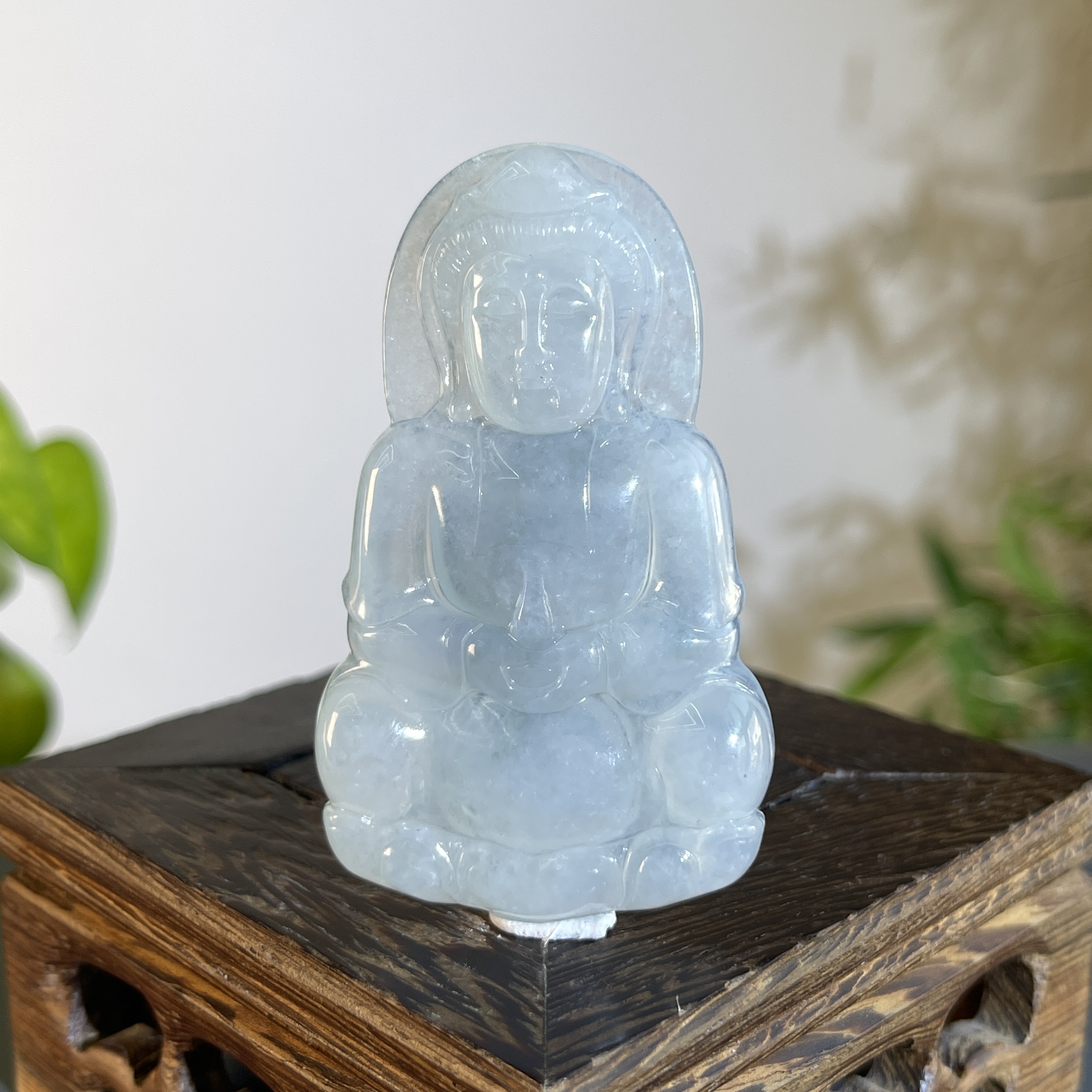 JTW14-113 天然缅甸A货翡翠  正装观音