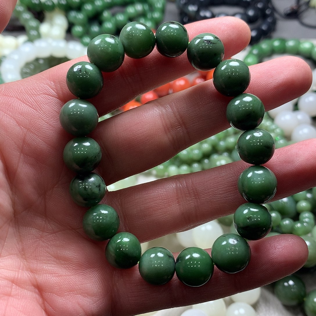 和田玉（碧玉）手链未镶嵌
