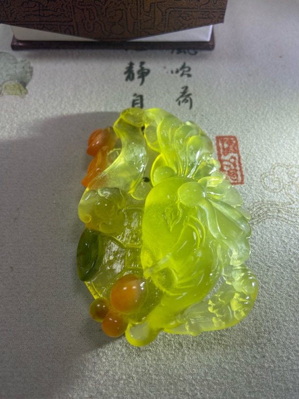 纯天然岫玉 大象如意 辽阳花玉俏色巧雕手工雕刻颈饰项链吊坠挂坠