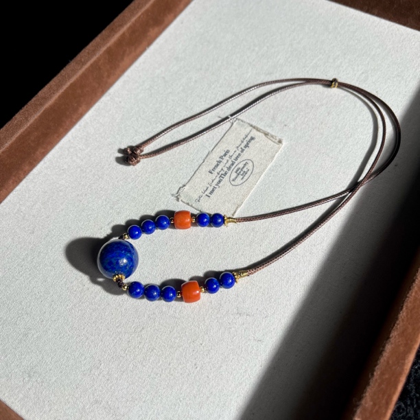 【大鱼甄选】青金石南红DIY项链女款SJ45多样性发其一