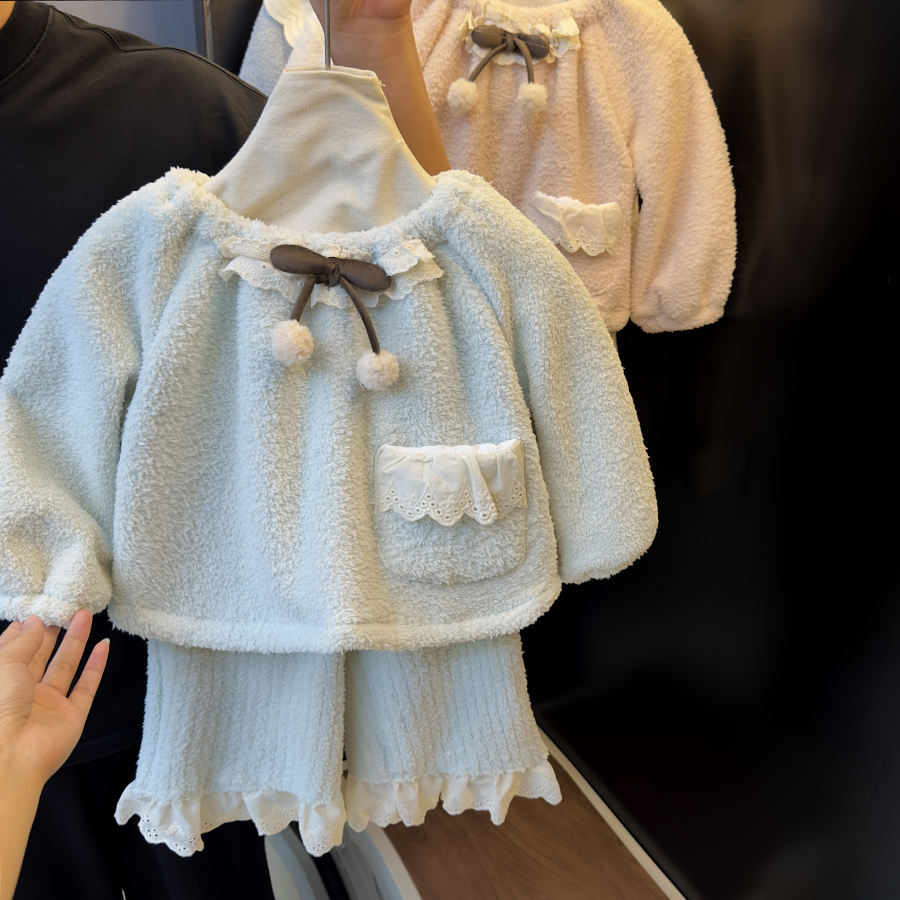 童装女童2025秋冬新款公主睡衣套装宝宝超软加绒加厚家居服两件套