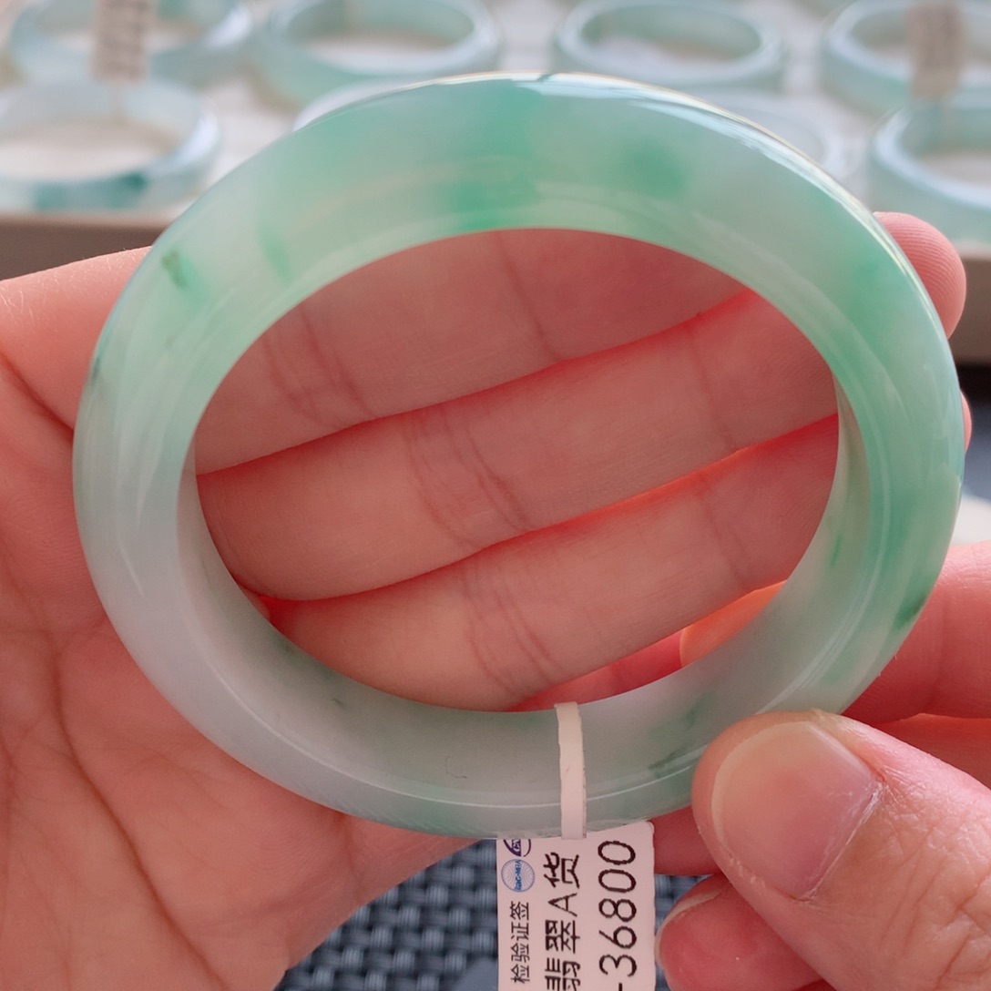 翡翠未镶嵌手镯6号-53