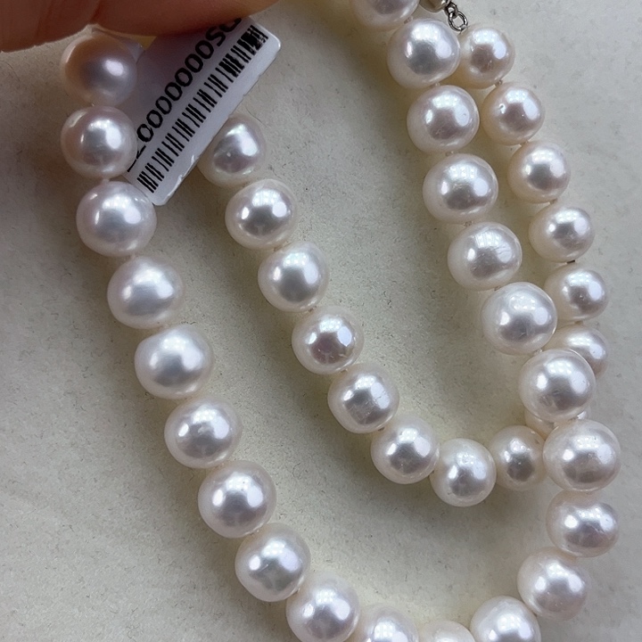 淡水珍珠颈饰银S925镶嵌➕10极光白
