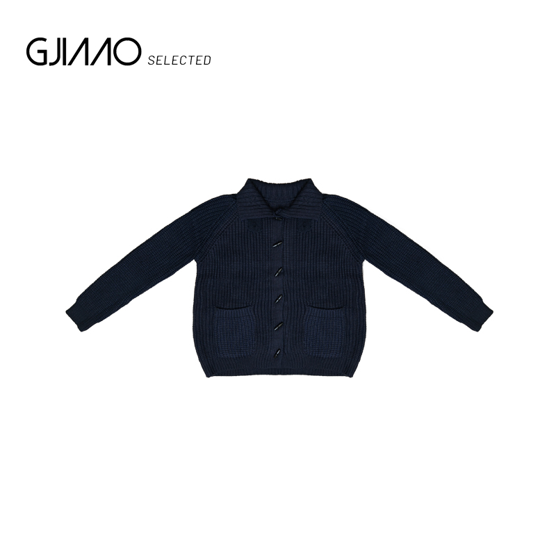 168108 牛角扣粗线毛衣外套