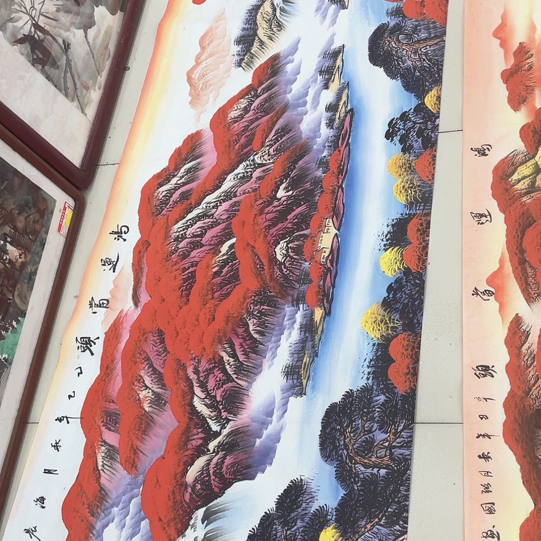 国画纯手绘山水花鸟