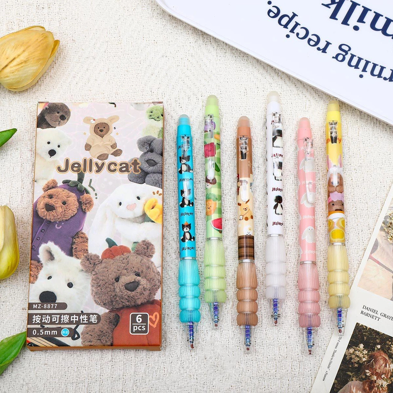 Jellycat【晶蓝】治愈玩偶可擦笔ST顺滑弹簧头速干可爱超软握减负笔
