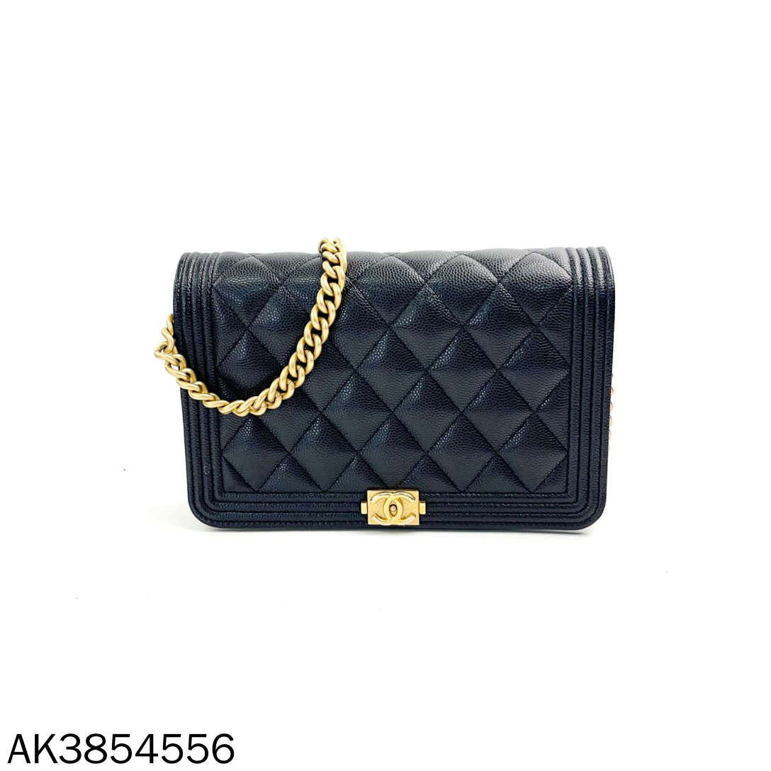 95新 Chanel/香奈儿 黑金leboy woc/AK3854556/单肩包