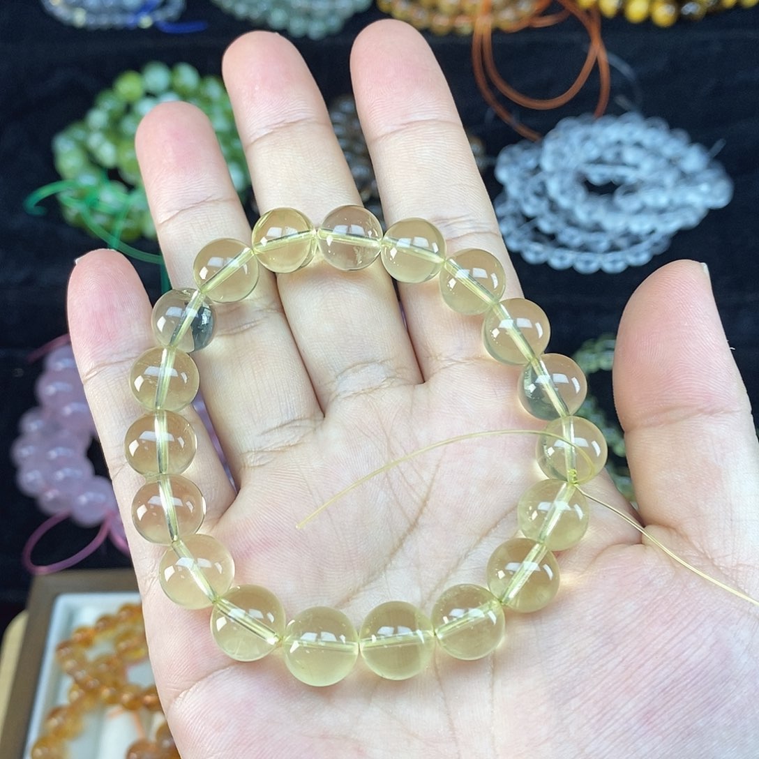 黄晶手链银S925镶嵌