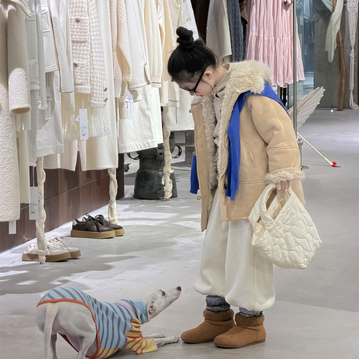 LJ-72071-柠檬匠童品2025冬季新款加厚过冬毛毛外套