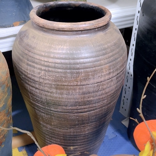 红陶手工制作工艺花盆