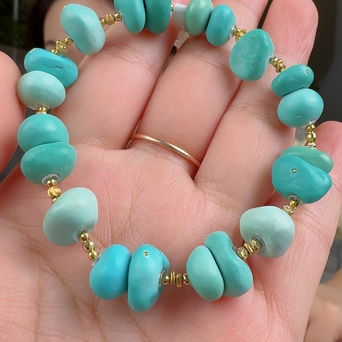 绿松石珠宝奇石18K金镶嵌