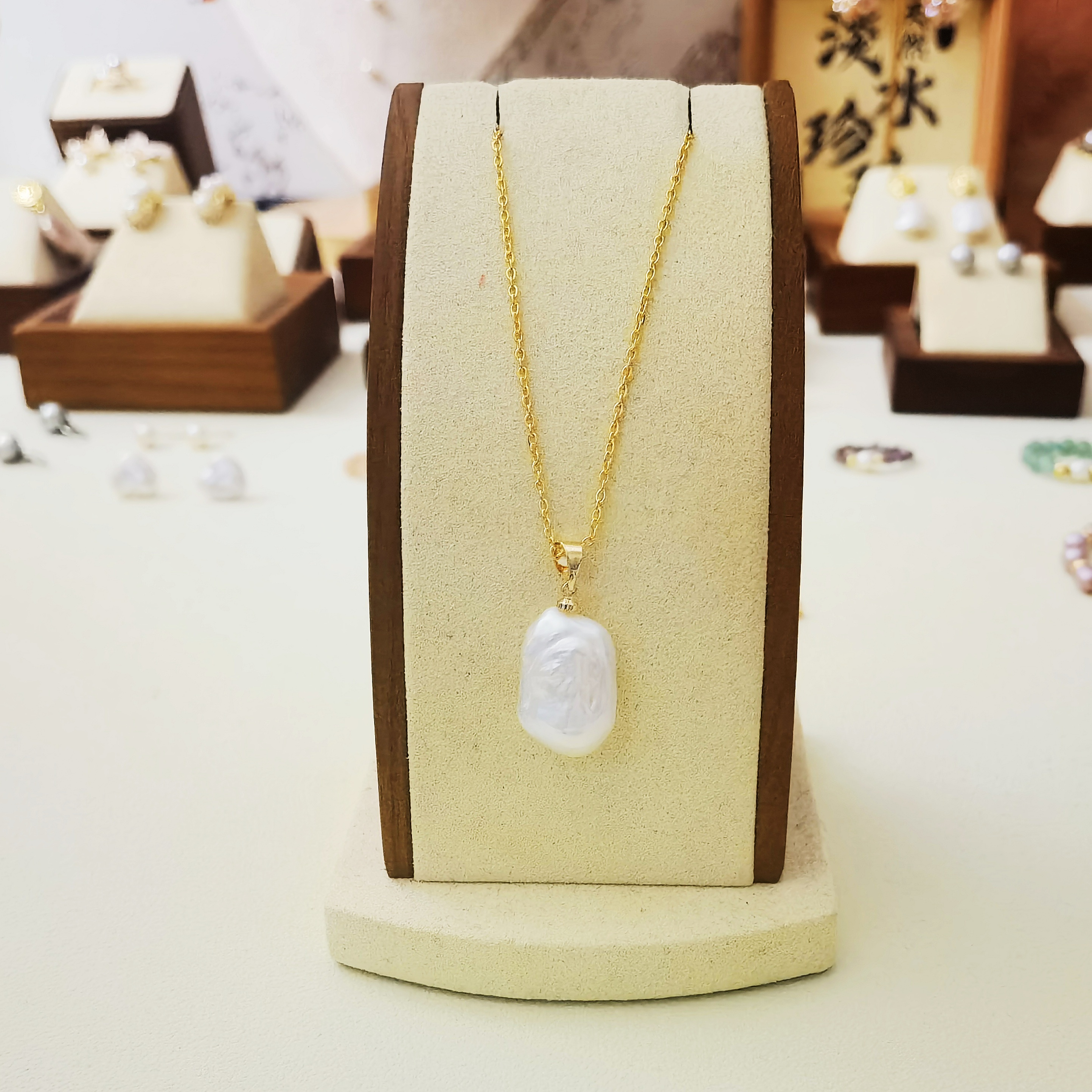 清沧 天然可刮粉真淡水珍珠 巴洛克毛衣链珍珠首饰 8012