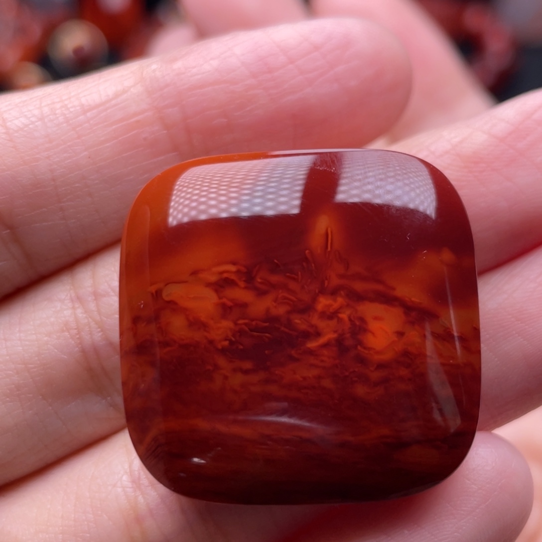 南红玛瑙未镶嵌珠宝奇石方牌吊坠