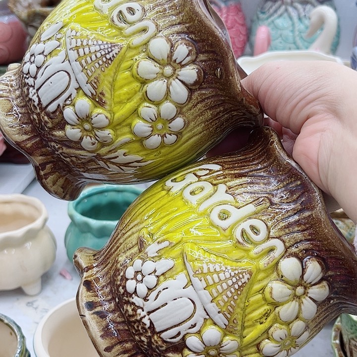 多肉绿植陶瓷花盆9.9包邮，有孔