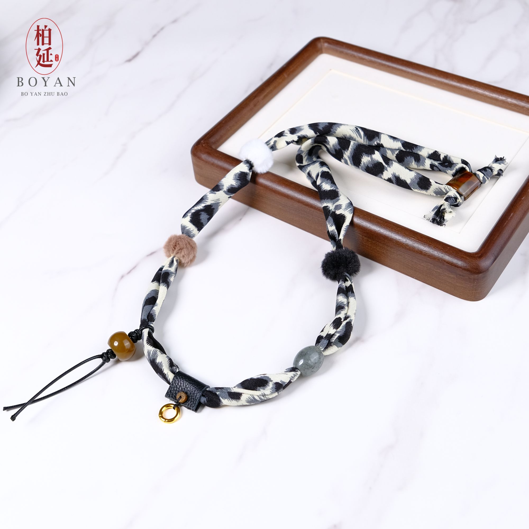 【毛茸茸】和田玉多宝毛茸茸万能链手工时尚百搭简约小众BY2904