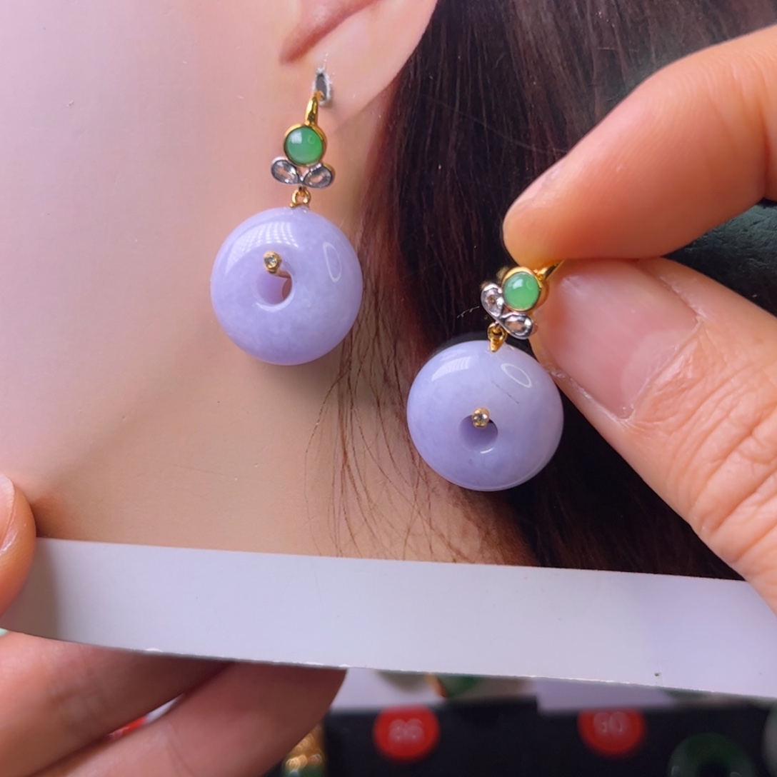 翡翠耳饰18K金镶嵌·**·耳坠