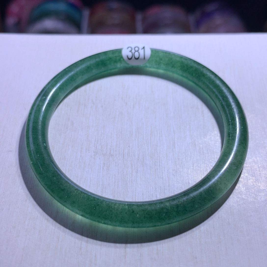 水晶手镯银S925镶嵌绿草莓54.3圈381