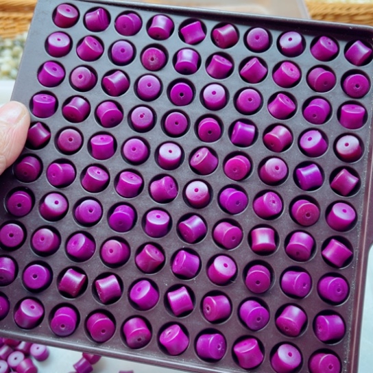 白玉菩提吊坠瑕疵10-9紫色竹节120颗