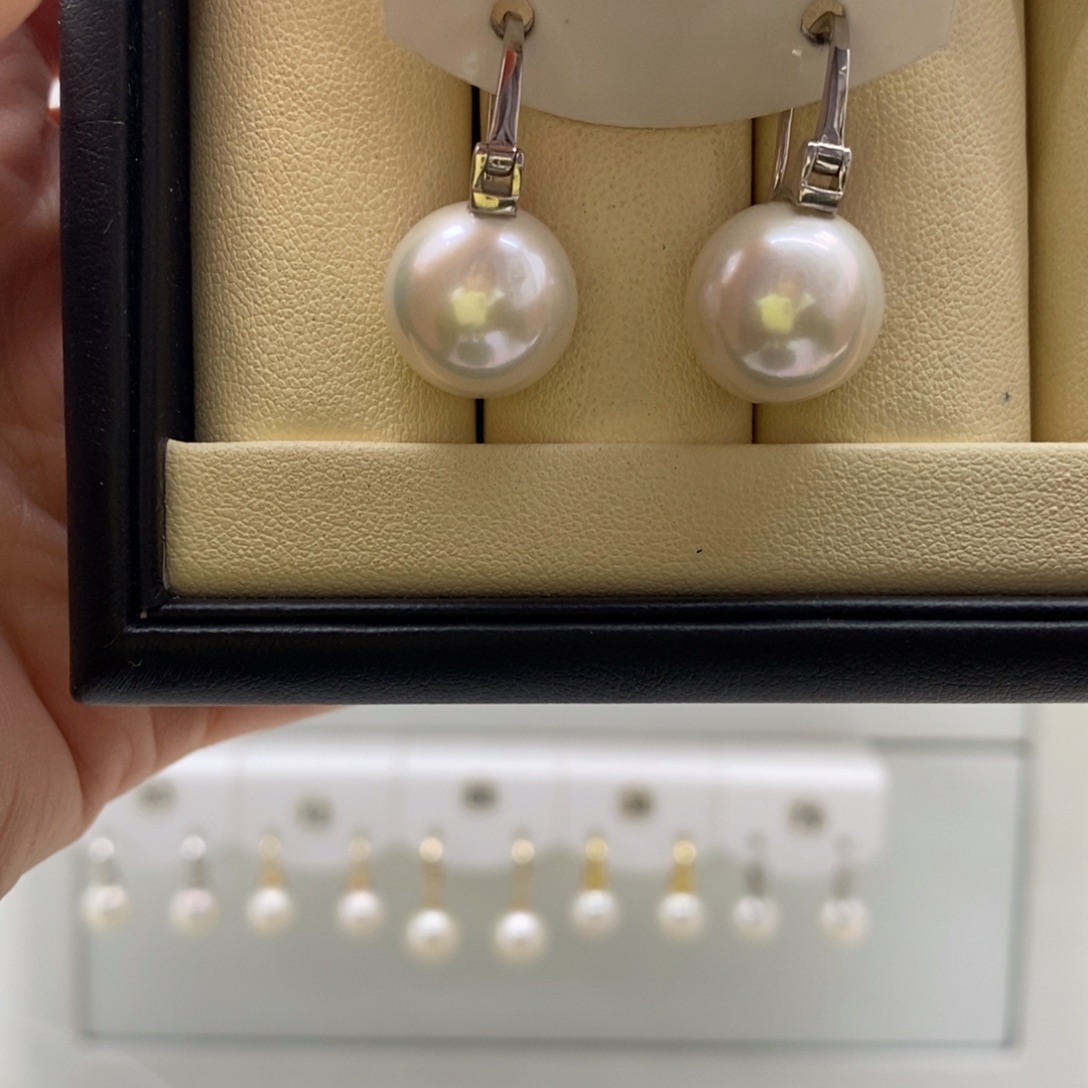 银S925镶嵌耳饰淡水珍珠不退不换
