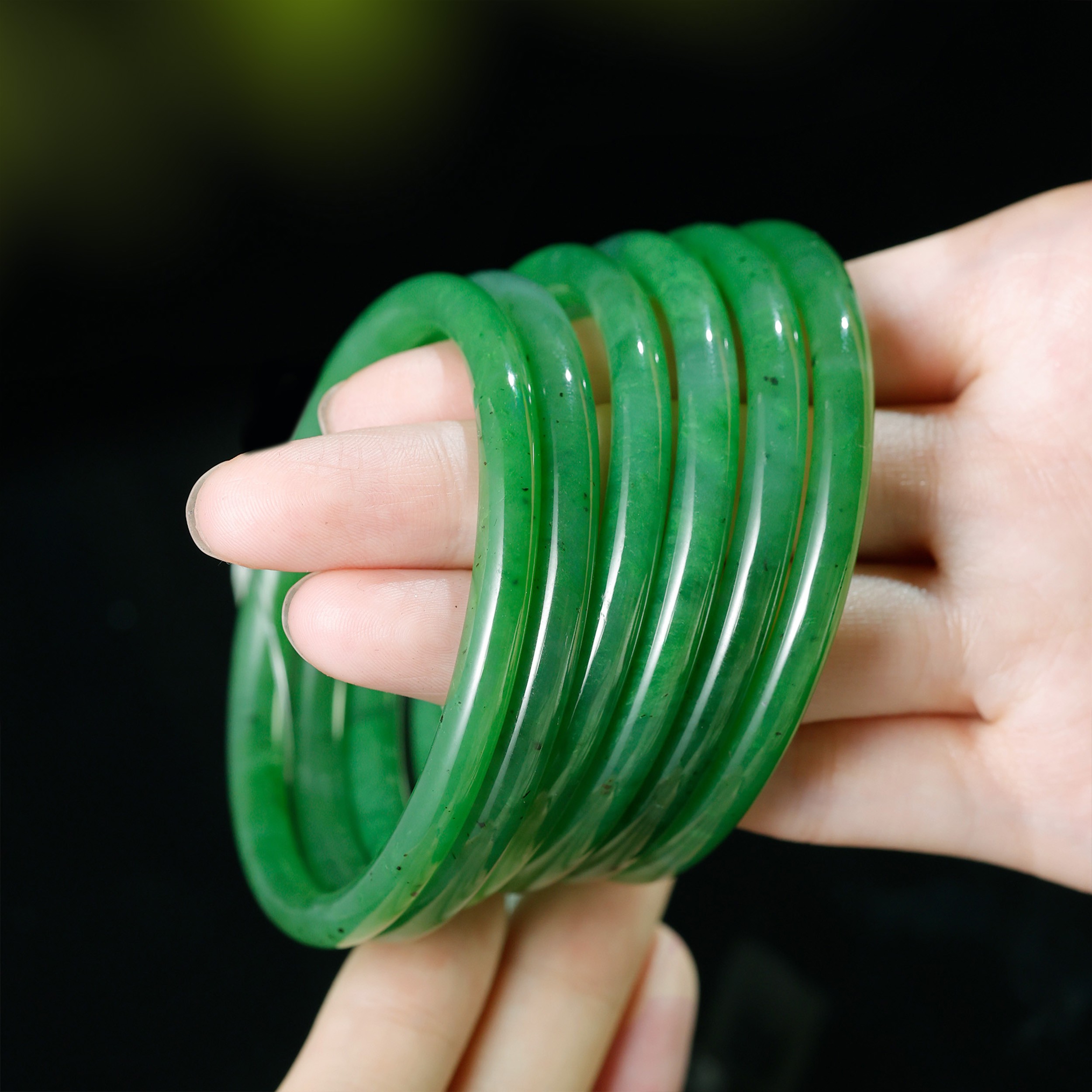 【温兆伦专属】和田玉碧玉叮当镯（多样性发其一）