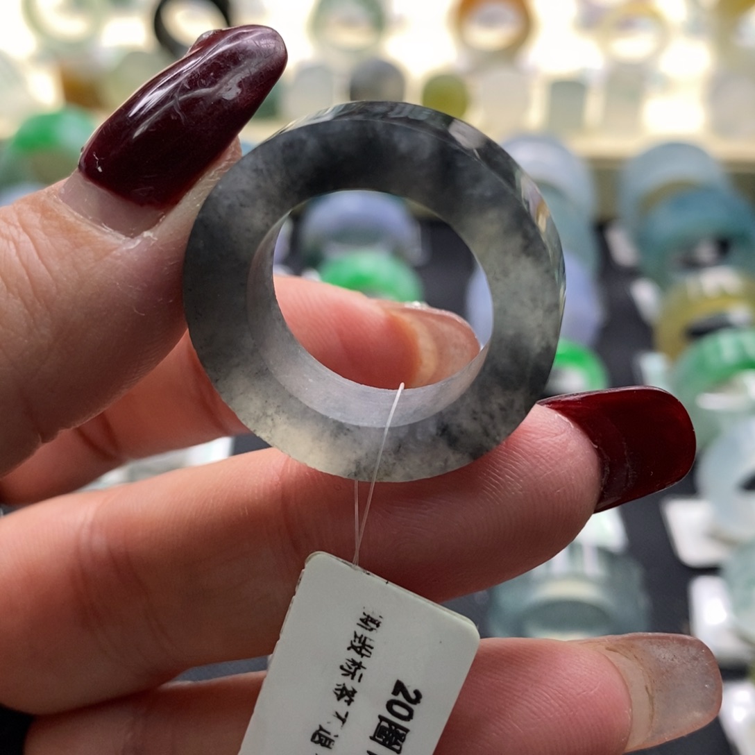 定制翡翠未镶嵌翡翠戒指20-28有纹裂