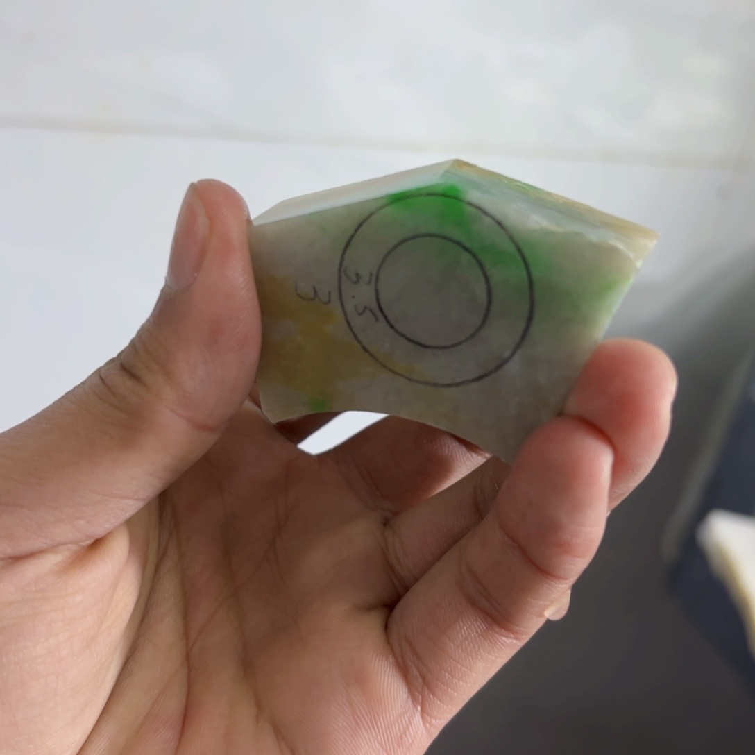 定制翡翠未镶嵌李*长戒圈